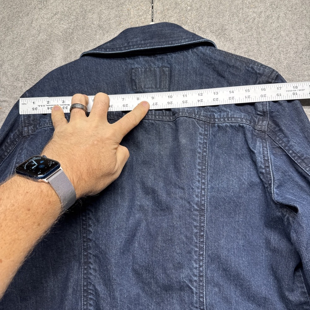 Banana Republic Women's Denim Trucker Jacket Dark‎ Blue XL Casual Classic - Picture 10 of 12